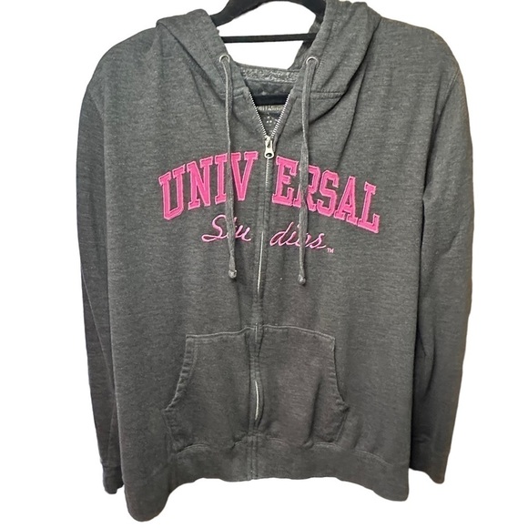 Universal Studios Sweatshirt Jacket Gray and Pink w/Zip Front Women’s 2XL - Picture 2 of 6